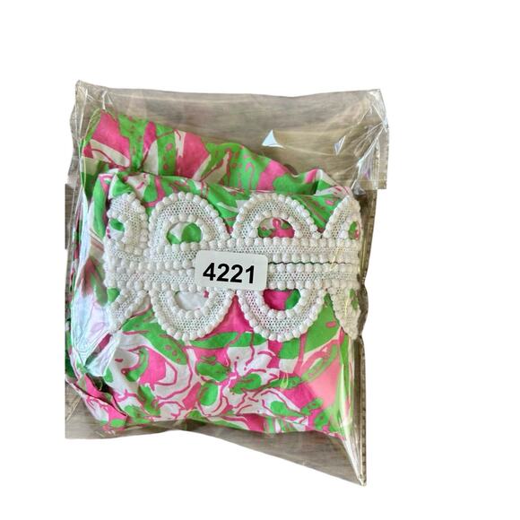 LILLY PULITZER Annabelle Top Sz 6‎ Pink/Green Forgot my Trunks Coastal Floral - Picture 5 of 5